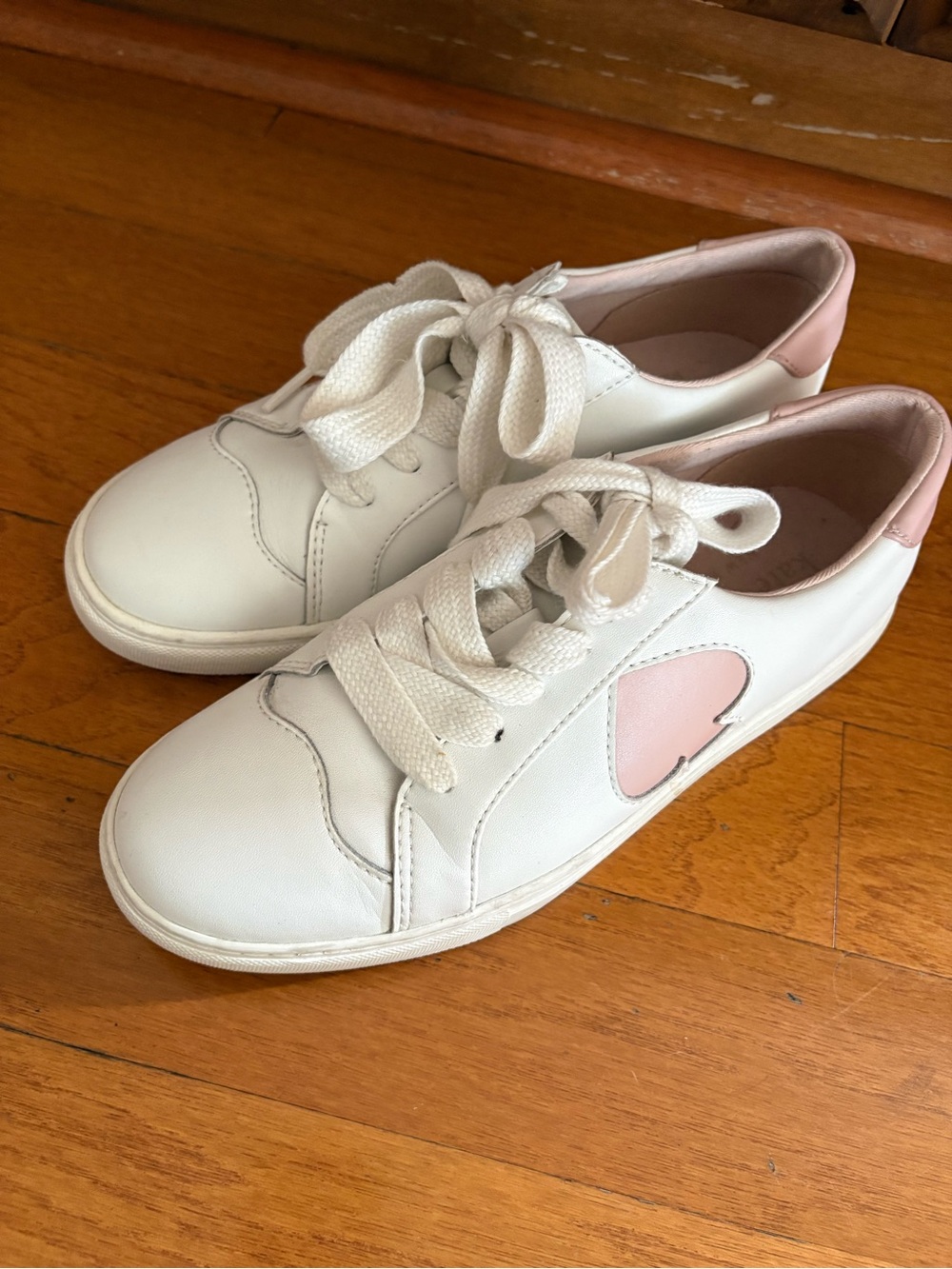 kate spade White Sneakers with Pink Accents